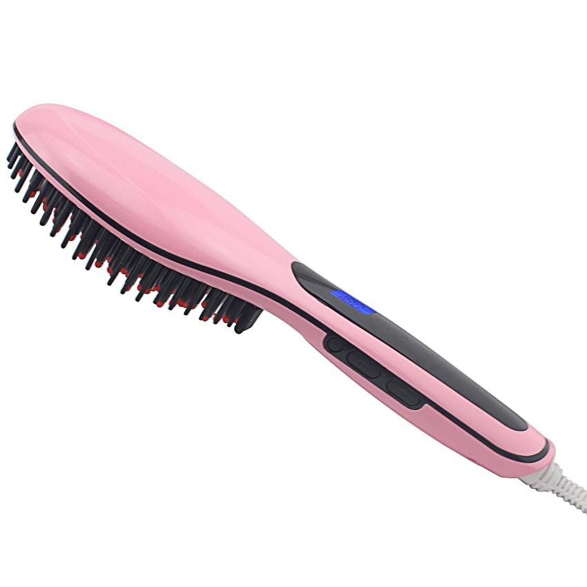 Catok Sisir Rambut HQT-906 Catokan Sisir Rambut LCD Pelurus Fast Hair Brush Straightener