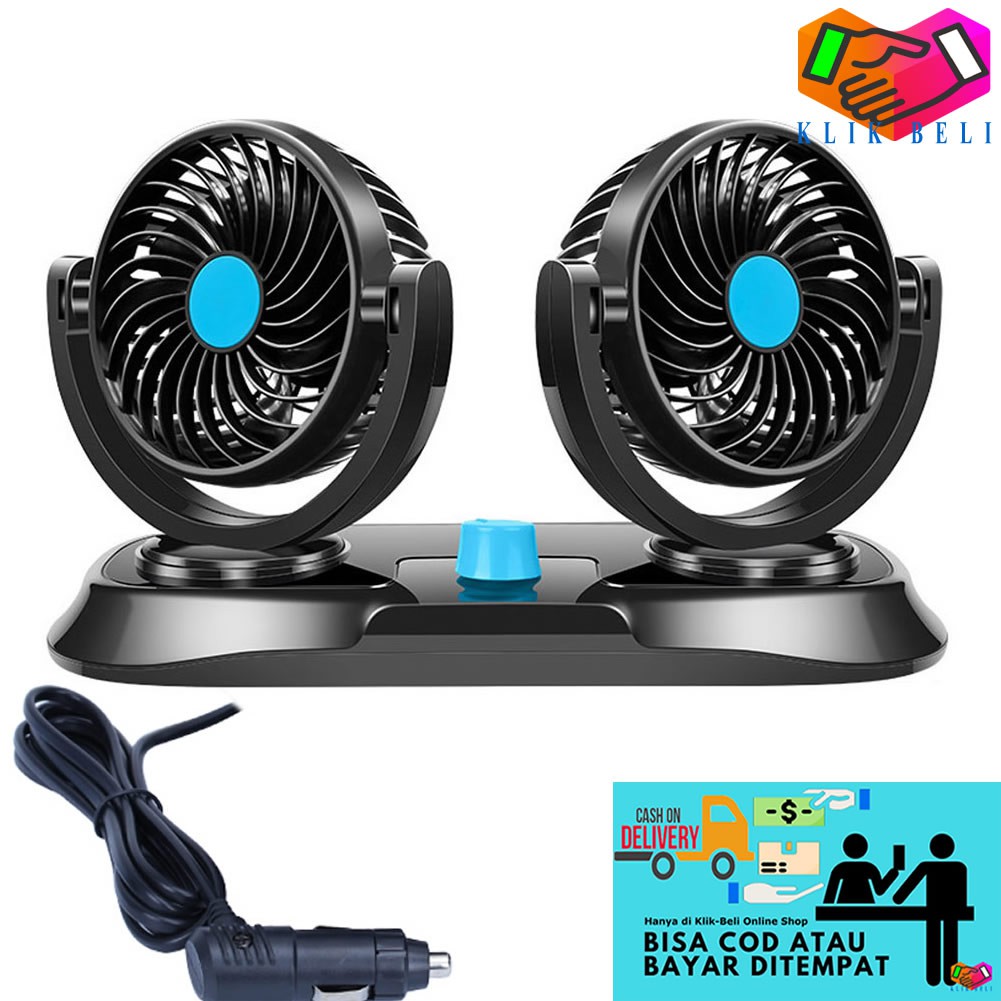 Kipas Angin Mobil Double Fan / Kipas Angin Mobil Ganda 12 Volt