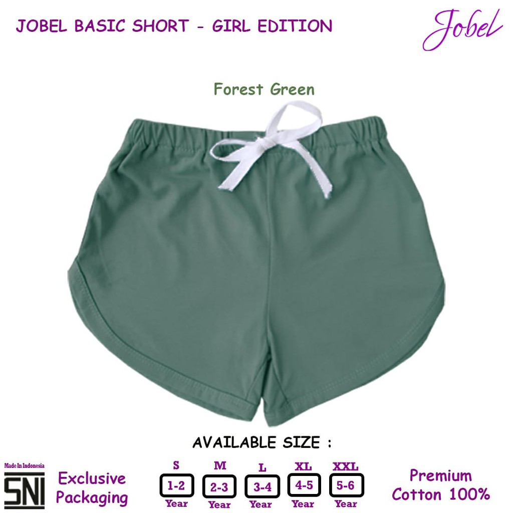 Jobel BASIC SHORT GIRL Edition (satuan) - Celana Pendek Anak Perempuan Polos