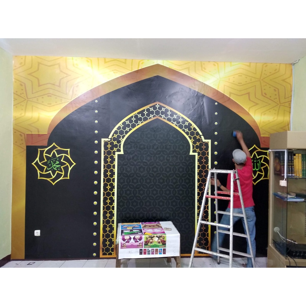STIKER DINDING WALLPAPER STIKER 3D DEKORASI DINDING DEKORASI RUMAH STICKER DINDING STIKER MUSHOLA MI
