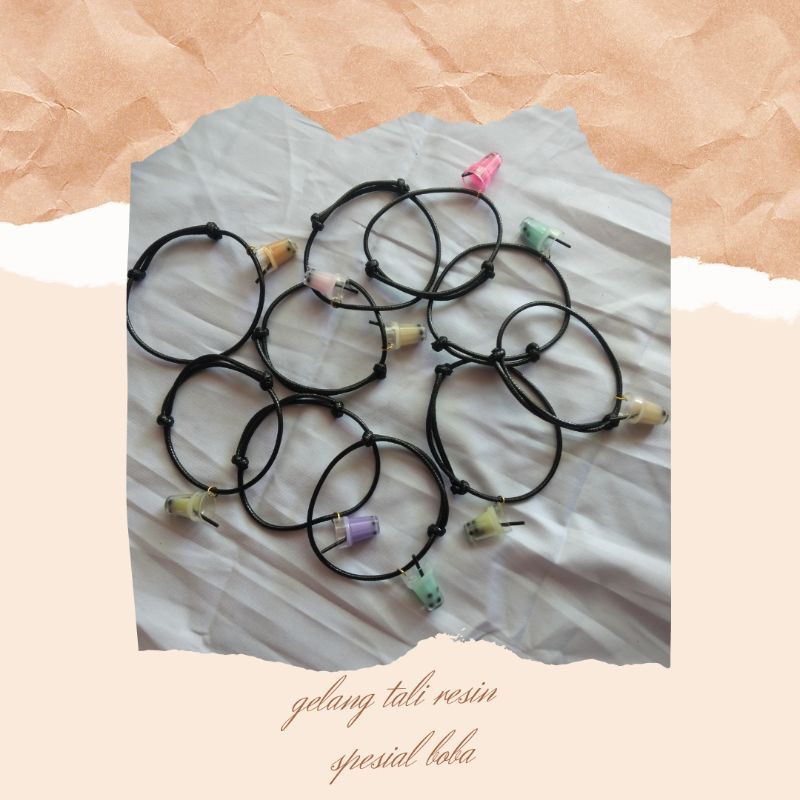GELANG TALI / GELANG BOBA / GELANG RESIN HANDMADE 4PCS