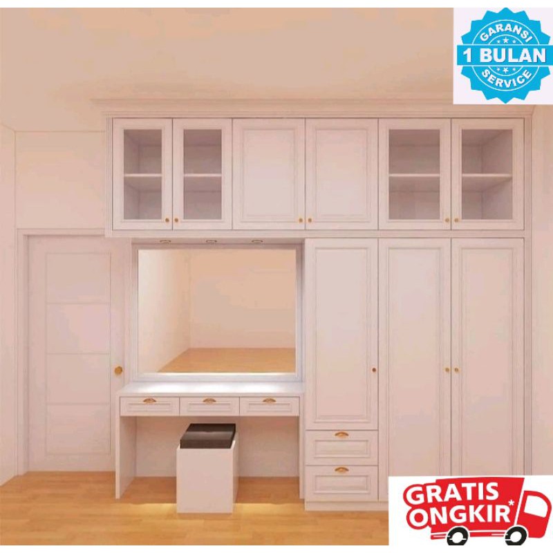 lemari baju full plaffon cat duco custom uk P260 x l60x T300