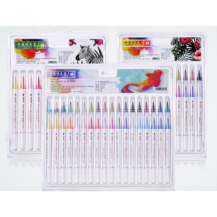 

STA Aqua Natural Brush Watercolor Brushpen 24 36 48 clr