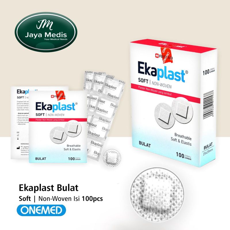 Plester Soft Bulat Non Woven Ekaplast - Onemed - Isi 100 Strip