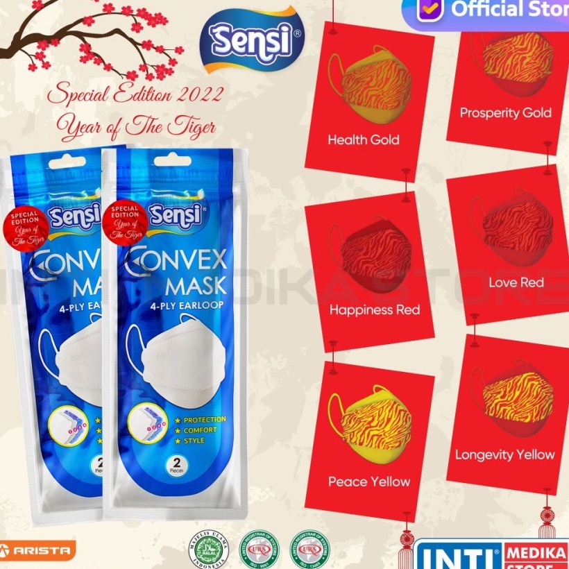 Masker SENSI CONVEX MASK 4 ply EDISI IMLEK SINCIA 2022 Earloop Sachet 2pcs
