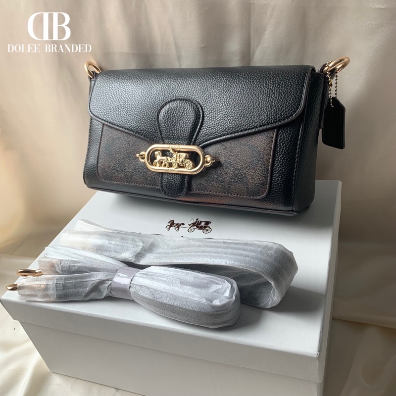 SMALL JADE SHOULDER BAG WITH SIGNATURE CANVAS DETAIL (COACH 90782)