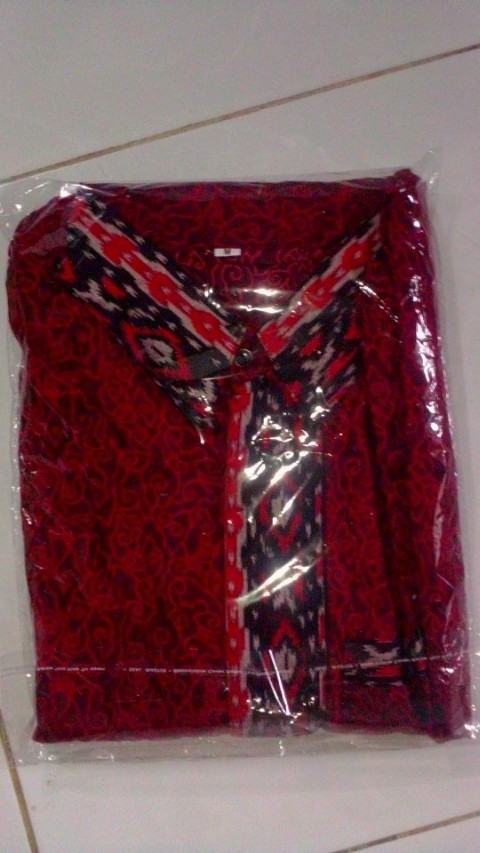 Hem Blus Batik Mega Merah Terviral Di Shopee No Kw Ready Seragam 647fyeyhe