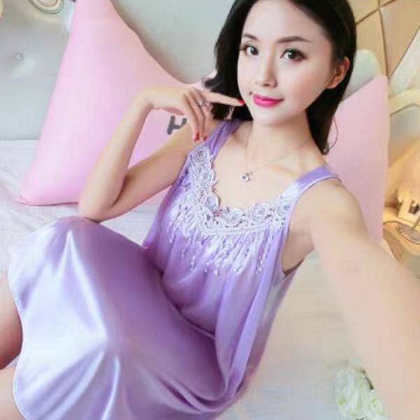 Lingerie LD 120cm dress sexy renda mawar rumbai / lingerie wanita satin import PY 135