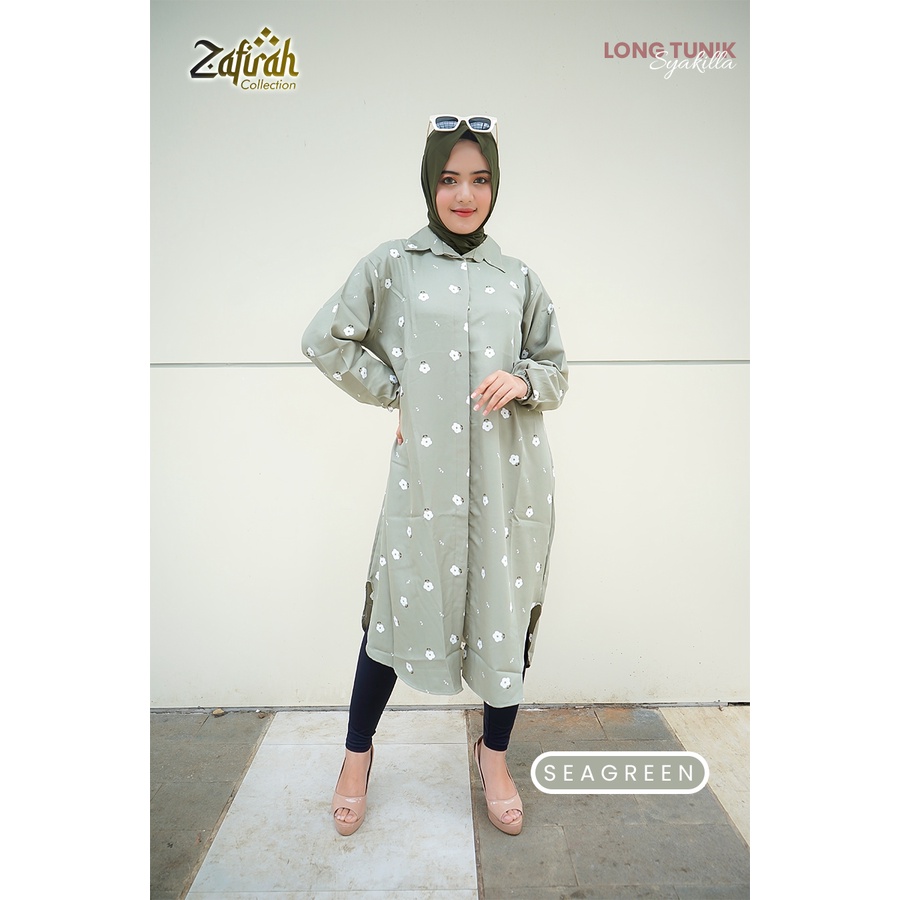 Long Tunik Syakilla ORI Zafirah Collection / Kemeja Wanita / Tunik Muslimah / Long Tunic / Tunik Wanita Terbaru