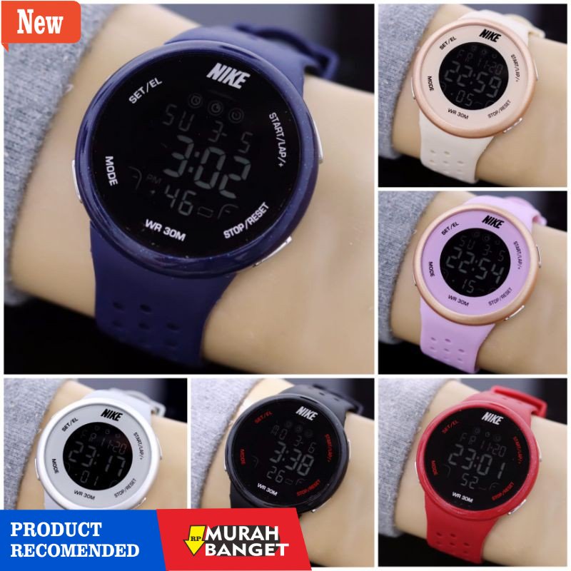 Jam digital wanita terbaik- COD Jam Tangan Pria/Wanita NIKE NK-61660QL Digital Bulat