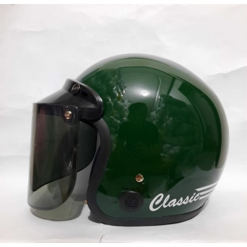 HELM BOGO POLOS DEWASA / HELM BOGO KACA DATAR / HELM BOGO FULL LEHER / HELM BOGO