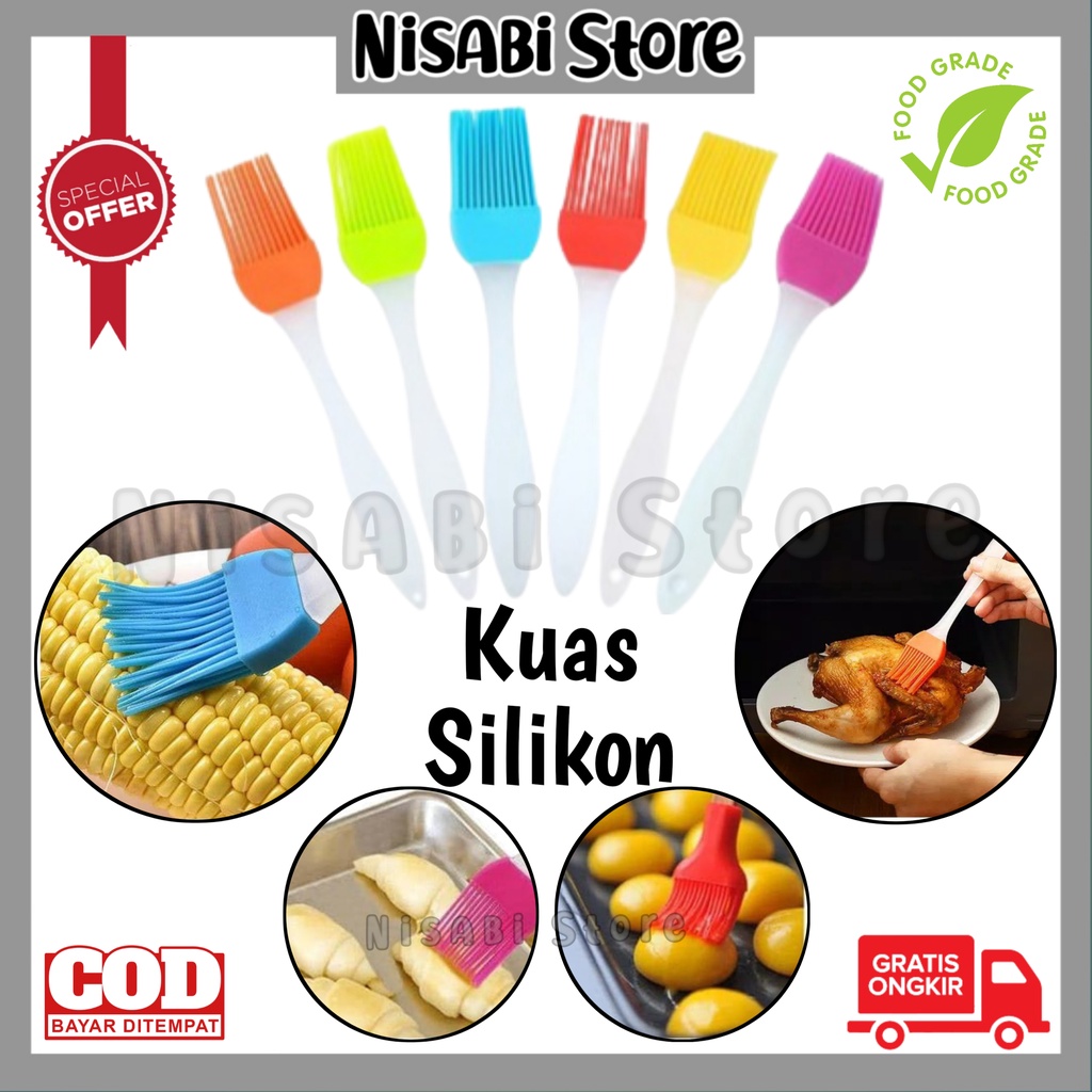 Kuas Kue Silikon Tahan Panas, Kuas Kue Kering, Kuas Silikon Nastar, Kuas Silikon
