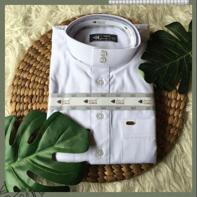 Jubah Pria Woll Putih Ajmal Non Manset