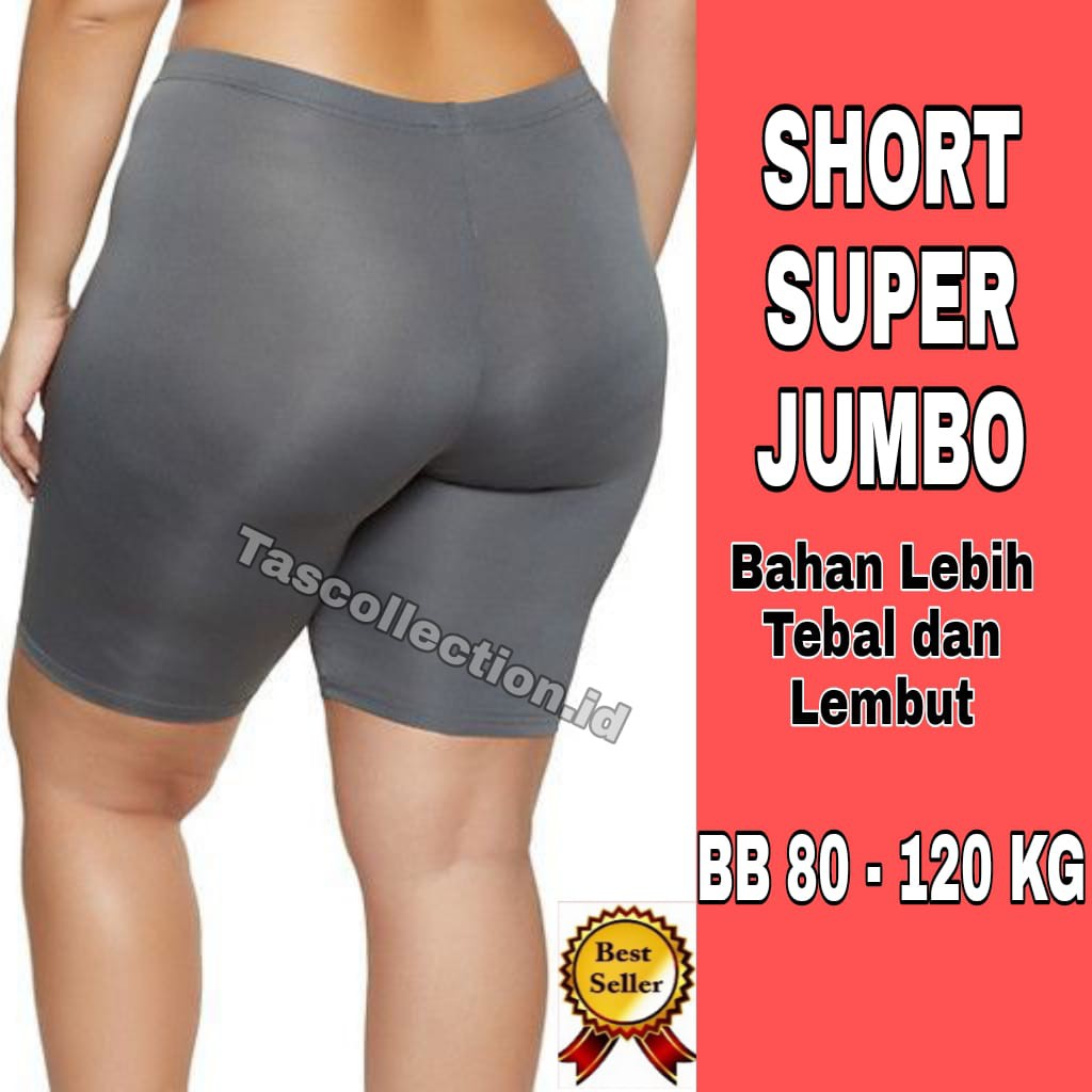 SHORT SUPER JUMBO BB 80 -120 KG 4XL/XXXXL bahan lebih tebal dan lebih nyaman bisa untuk ibu hamil