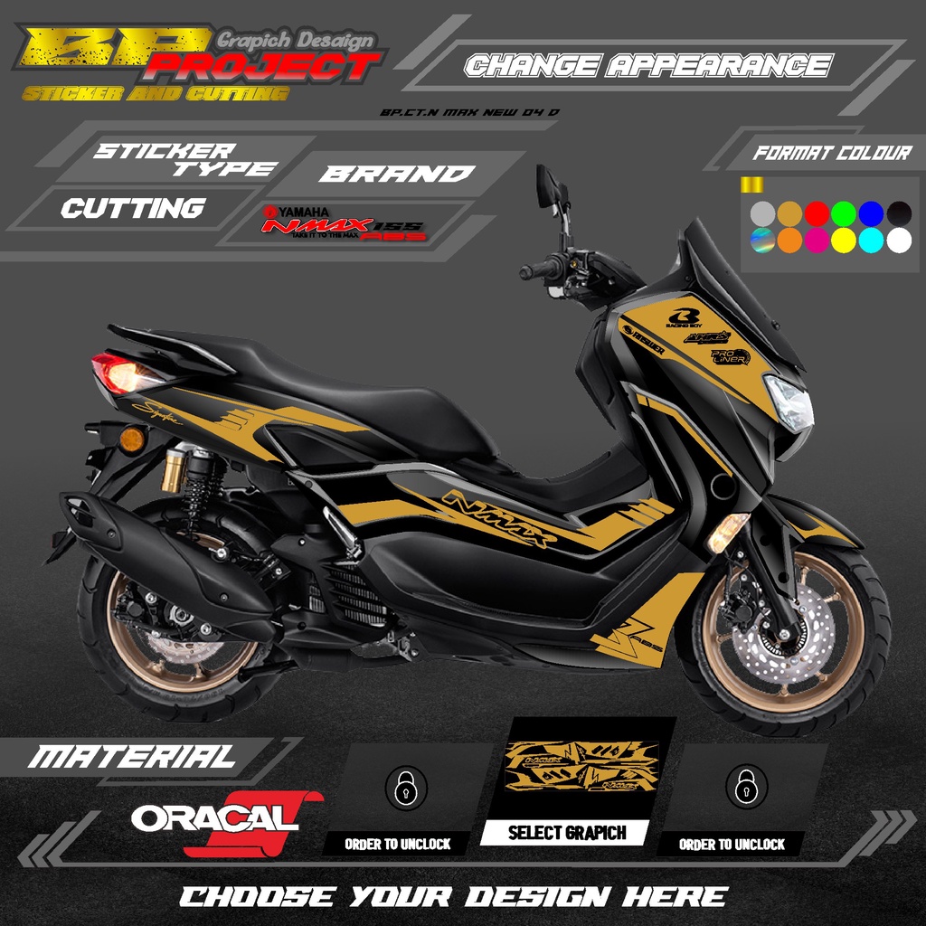 STICKER CUTTING BODY MOTOR N MAX NEW 2020 setiker polet yamaha N MAX 155 new 2020. CODE BP. 04 D