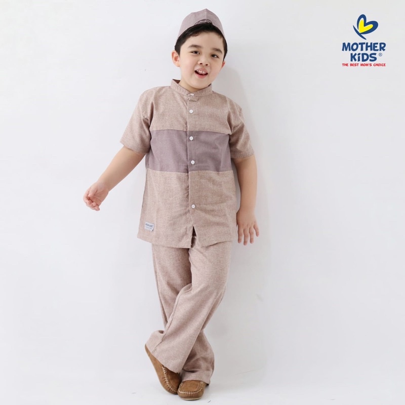 Koko Set Mother Kids Muslim Anak Laki Laki - Setelan Kurta Motherkids Cowok Kopiah - Baju Lebaran Lakilaki Usia 4 6 8 10 12 Tahun