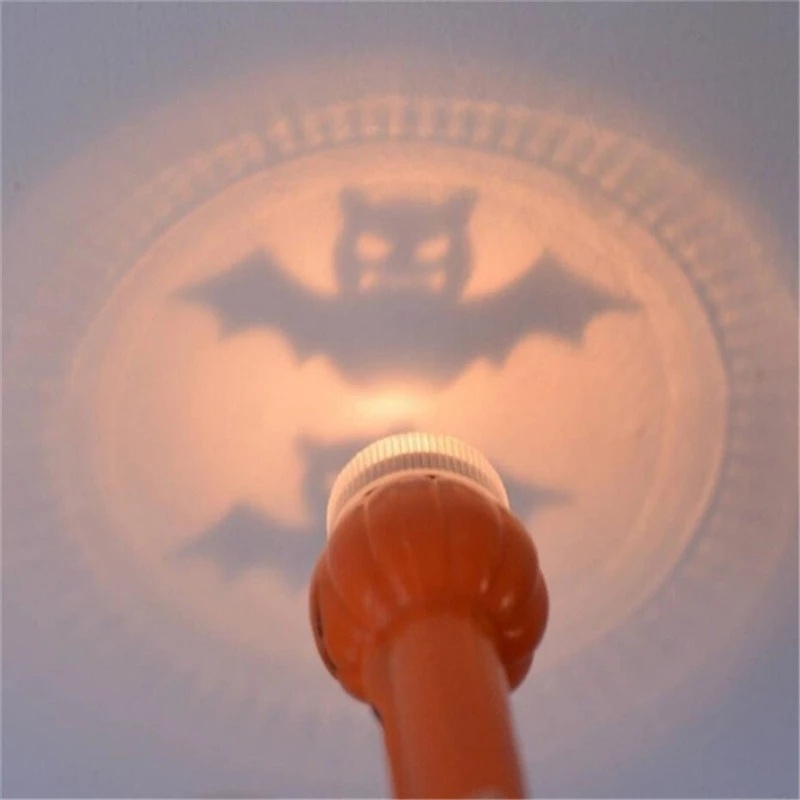 [1Piece Halloween Projector Lamp Flashlight][ 5 Patterns Cartoon  lens For Decoration Haunted House][Children's Party Gift]