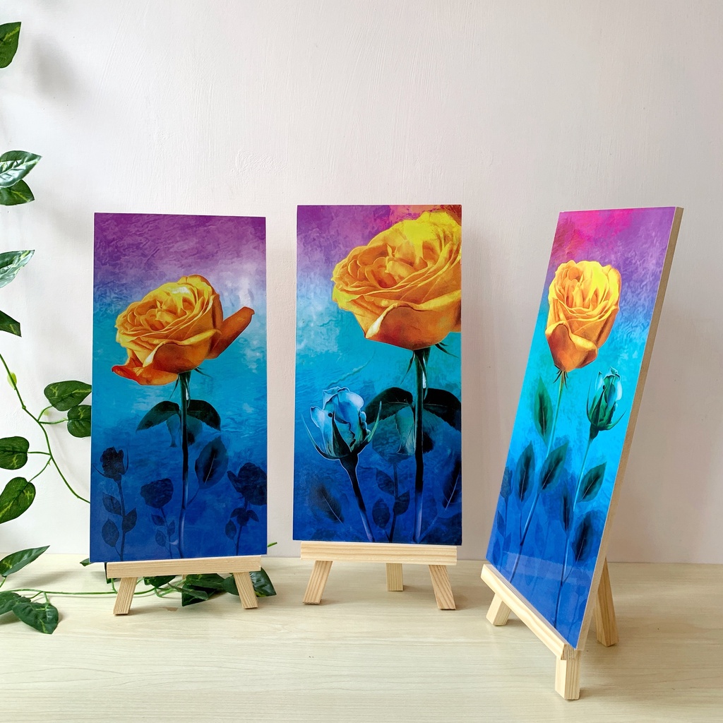 HIASAN DINDING BUNGA AESTHETIC BUNGA TULIP ( 15X30 ) WALL DECOR HIASAN DINDING KAMAR PAJANGAN RUANGAN POSTER KAYU BUNGA AESTHETIC BUNGA