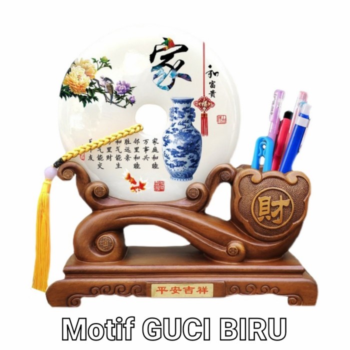 Pajangan GIOK FU Hoki Tempat Pensil Gift Set Premium Kado Imlek Murah