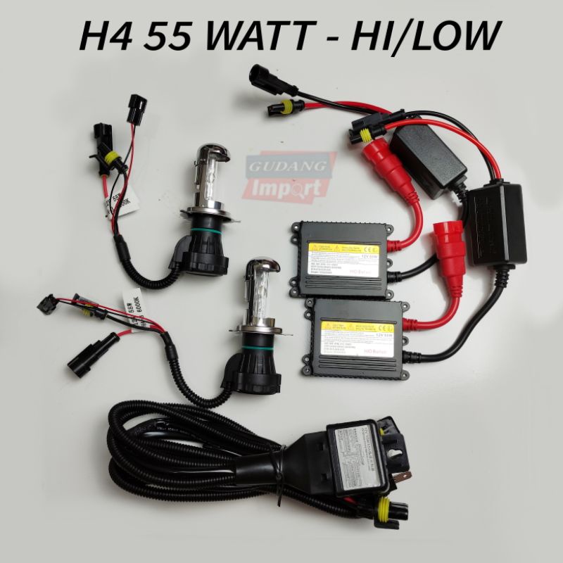 LAMPU HID MOBIL H4 H7 H1 H11 55 WATT 6000K