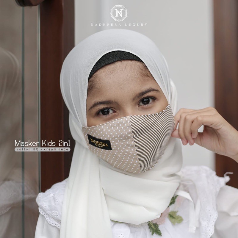 MASKER POLKA STRIP MASKER KIDS MASKER ANAK By NADHEERA LUXURY