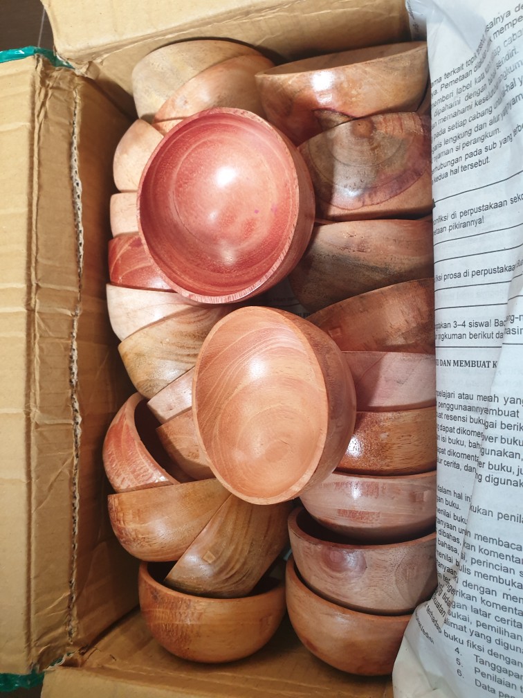 Mangkok Kayu Mahoni 8cm