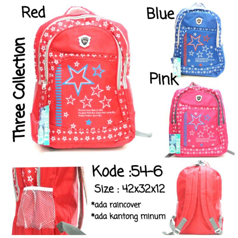 TAS RANSEL SEKOLAH CEWEK BY THREE COLLECTION MURAH ADA RAINCOVER