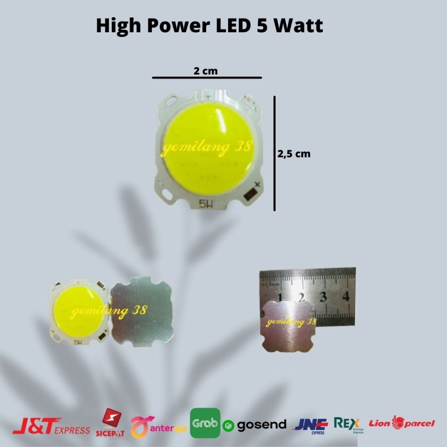 HPL 5W COB/High Power LED 5 Watt Chips On Board White/putih