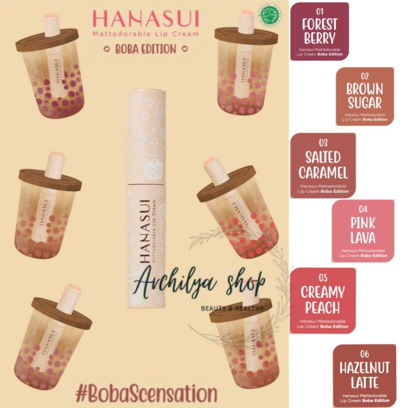 Hanasui Mattedorable Lip Cream Boba Edition