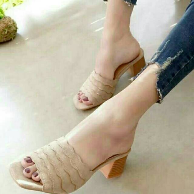 Sandal Heels Hak Tahu ML02 Mocca
