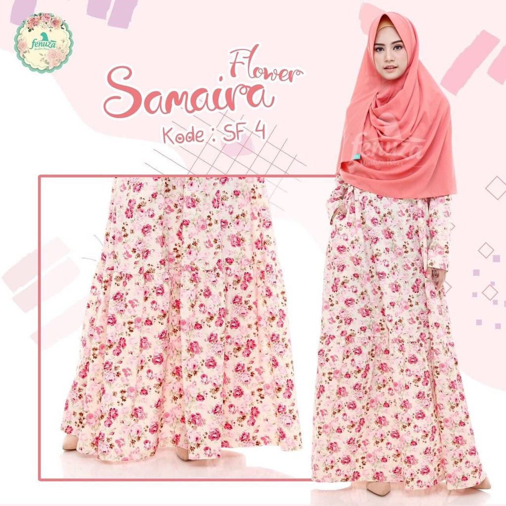 TOP BEST SELLER Gamis Fenuza Samaira Flower SF4 - baju gamis wanita busana muslim