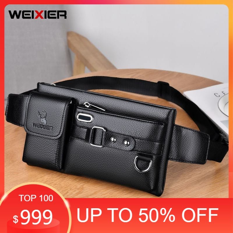 WEIXIER 8117 Tas Selempang Pria Kulit Anti Air WK-SBY