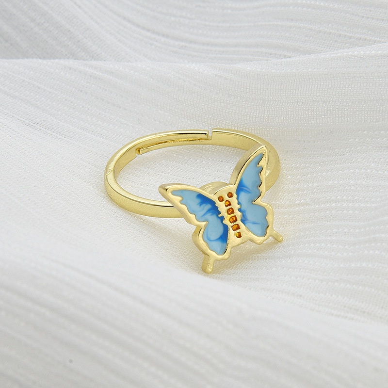 Cincin Desain Bunga Matahari Butterfly Kincir Angin Dapat Disesuaikan Untuk Wanita