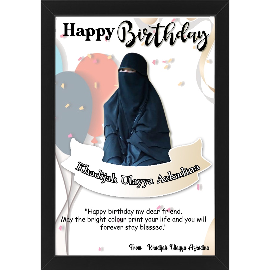 Desain + Cetak CUSTOM NON CUSTOM BINGKAI MINIMALIS 10R HITAM Cetak foto 10R plus bingkai / Kado ulan