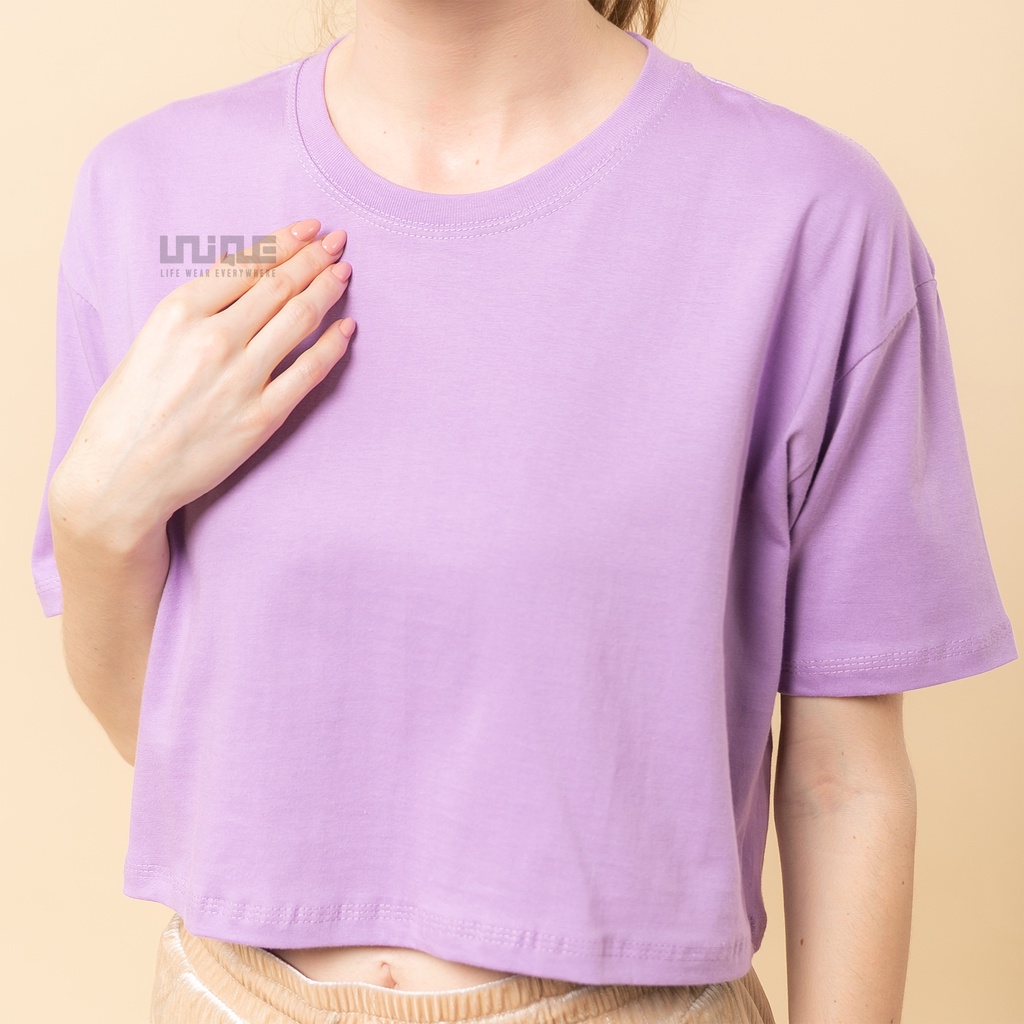 UNIQUE - (CropTop Series) Kaos Oversize Croptop Lylac