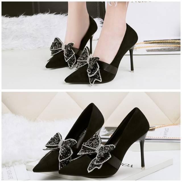 HAPPYSISTA PROMO SEPATU HEELS RIBBON SEPATU PESTA WANITA IMPORT SHH51586