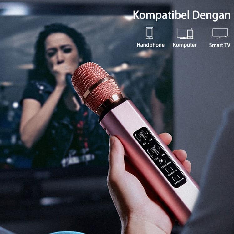 Mic Karaoke K6 Wireless Microphone Speaker KTV Mikrofon Bluetooth Karaoke Super Bass USB Player