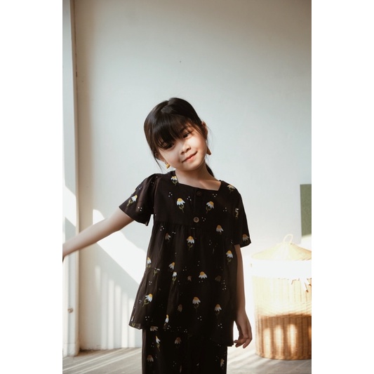 Yobebee Luna Set Setelan Rayon Anak Perempuan Usia 2 3 4 6 8 Tahun Baju Tidur Piyama Pajamas Kids Motif Karakter Premium Oneset Model Baju Harian Santai Anak Cewek