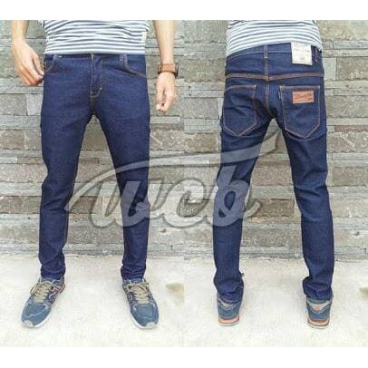 CELANA JEANS PRIA WRANGLER SLIM FIT BIRU DONGKER KEREN / BLUEBLACK