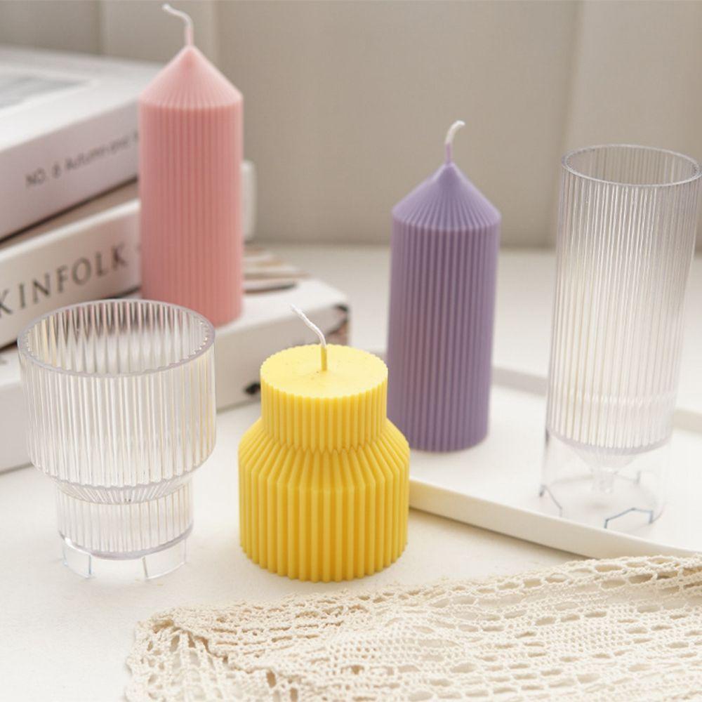 [Elegan] Cetakan Lilin One-Piece Silinder Runcing Atas Aromaterapi Garis Halus Perlengkapan Kerajinan Gigi Halus