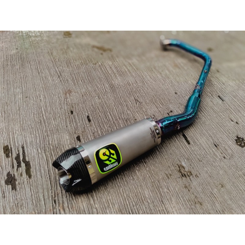 KNALPOT VILLAN TYPE TECH1 HEADER BLUE FULL SYSTEM R15 GSX150 CBR150 CB150 MT15 XSR155 SONIC