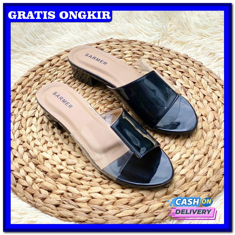 Sepatu High Heels Kekinian Wanita Remaja Cewek Cewe Cantiktrendi Korea Sarmer - Sophia Heels Black
