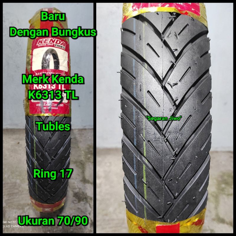 Ban tubles motor ring 17 ukuran 70/90 merk Kenda ukuran standar Ban depan Honda supra