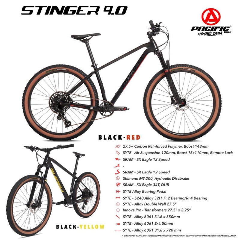 Sepeda gunung MTB 27.5 PACIFIC STINGER 9.0