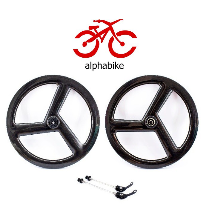 WHEELSET LUCE CR02D CARBON DISC BRAKE 3 SPOKE 20 451