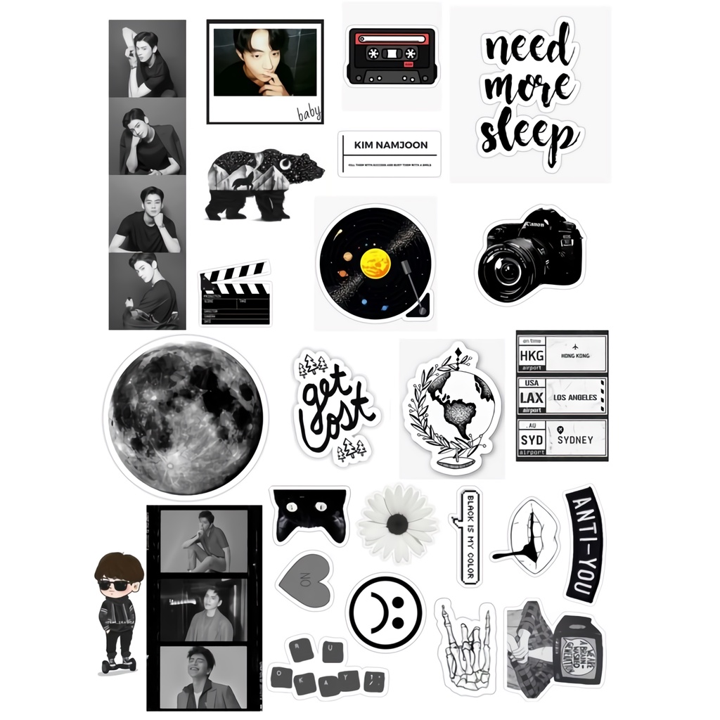 

(BISA COD) STIKER AESTHETIC BLACK EDITION | STIKER TUMBLR | STIKER HP | STIKER DIARY