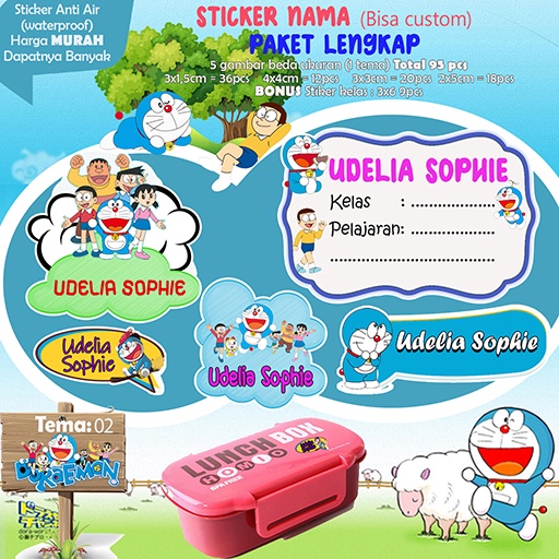 

95pcs sticker / stiker nama anak waterproof little pony
