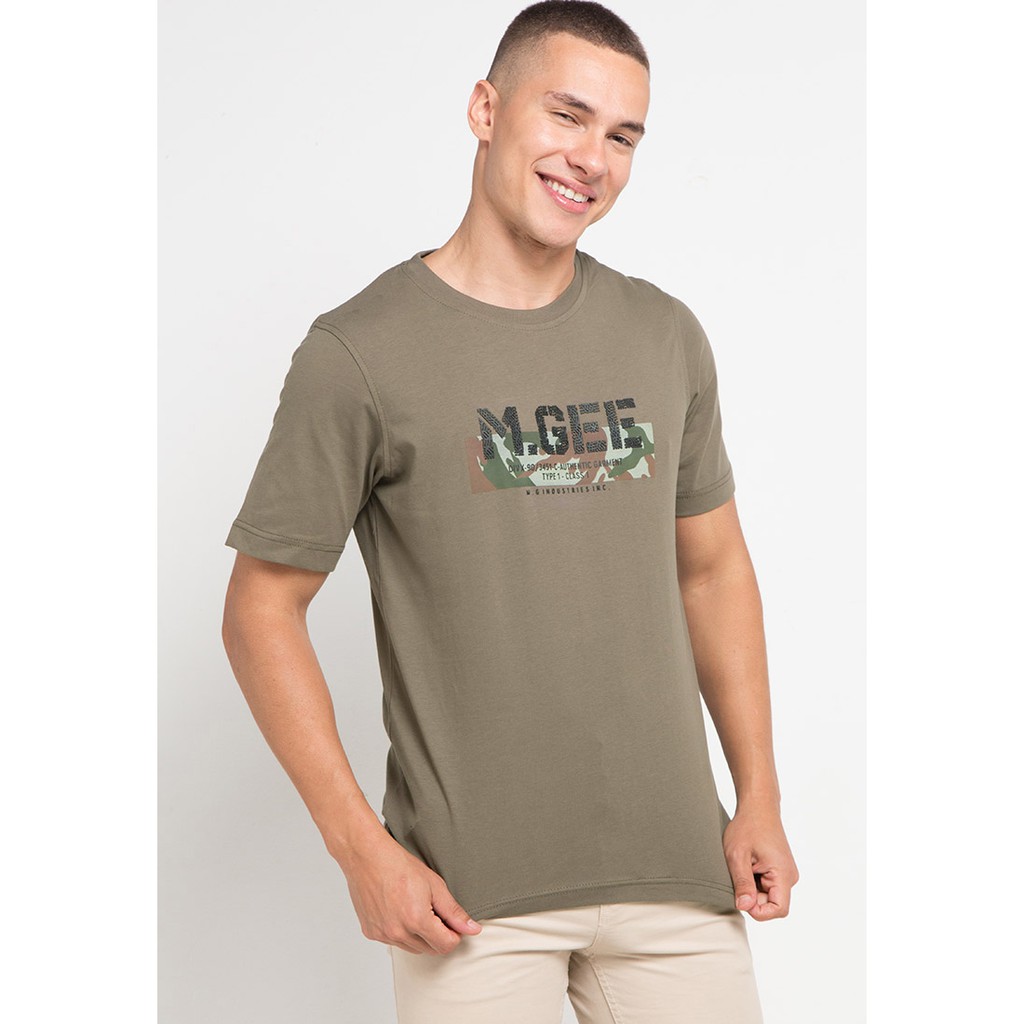 Kaos Lengan Pendek Asli MGee 3451C Oliver 029 Olive Dan Dark Grey