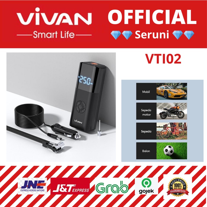 (SERUNI) VIVAN VTI02 TIRE INFLATOR POMPA BAN ELEKTRIK / PORTABLE POMPA