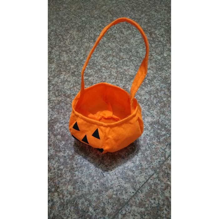 TAPB tas halloween pumpkin labu trick or treat goodie bag flanel